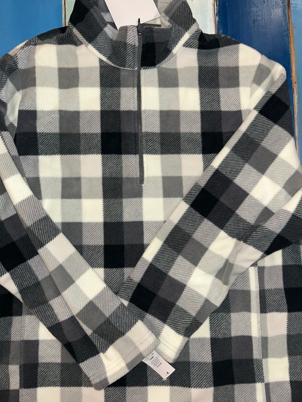 Lands’ End Women’s 3X Buffalo Plaid Fleece Quarter Zip Pullover NWT